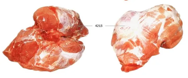 Boneless ham 4D without fat, skin, and knuckle