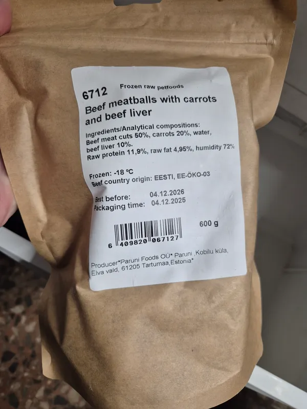 Premium Organic Beef Meatballs with Carrot (Frozen Raw Pet Food) 3