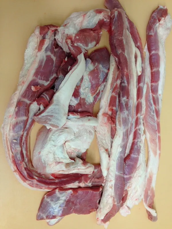 Frozen pork belly trimmings 50VL, rindless big pieces 2