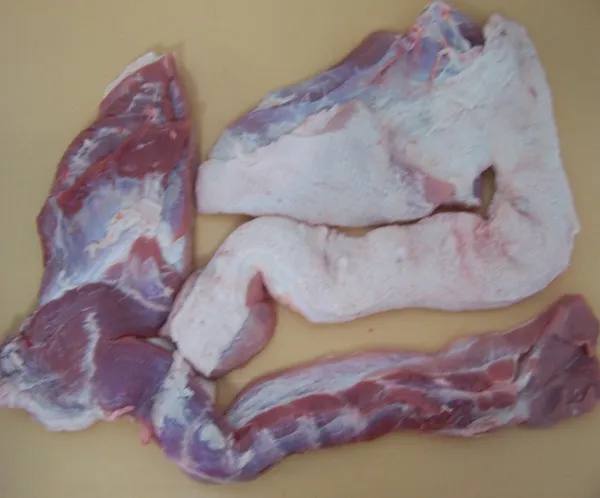 Frozen pork belly trimmings 50VL, rindless big pieces 3