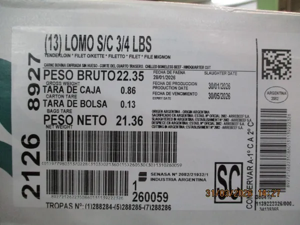 Argentine Tenderloin 3/4 lbs / chilled / BBD: 29.05.2026 2