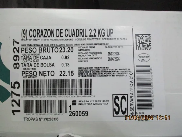 Argentine Heart of Rump / chilled / BBD: 28.05.2026 3