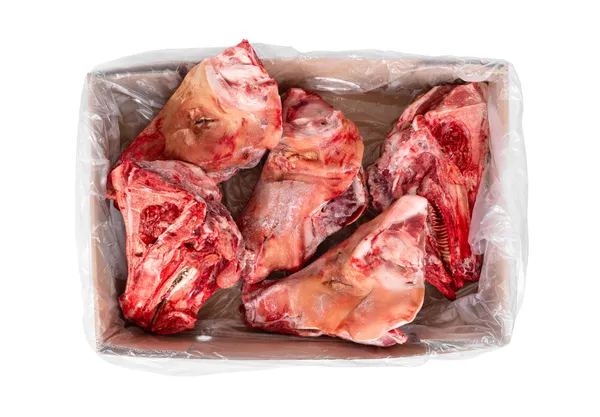 Frozen Pork half heads, without ear, without brain and jowls, cleaned with cheek meat in. 2