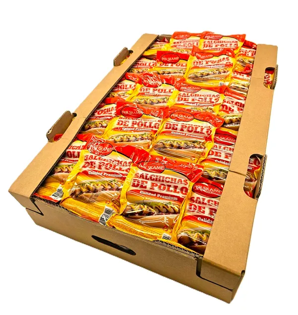Frozen chicken halal sausages, high quality, package 340g/10pcs 2