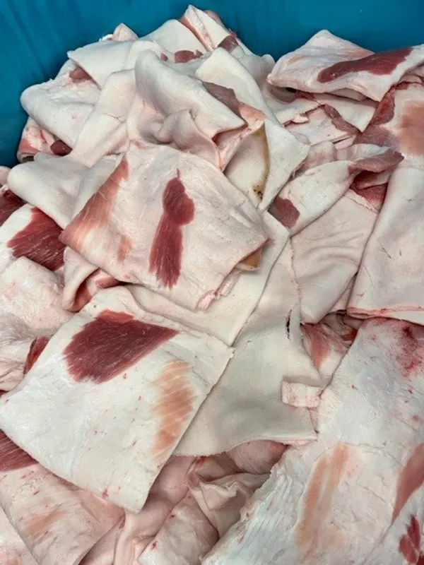 Frozen pork back fat skinless 3