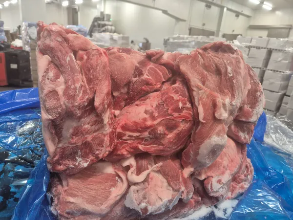 Frozen pork boneless collar parts - polyblock price 3,20 eur exw 2