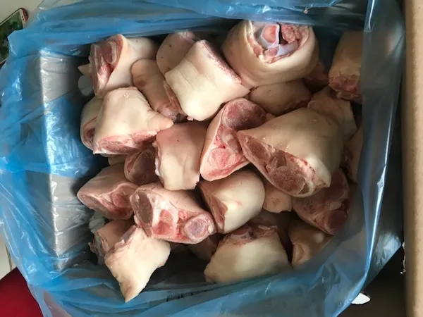 Frozen pork knee bones, boxes