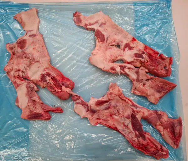 Frozen pork masks rind-on 2