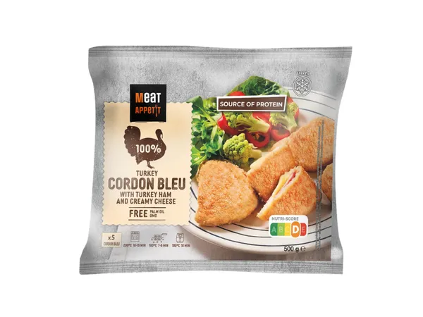 TURKEY CORDON BLEU WITH TURKEY HAM AND CREAMY CHEESE 500 g