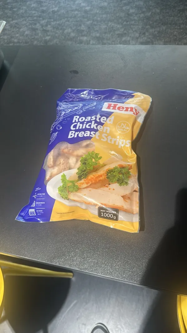 Chicken strips roasted 10mm down priced 3