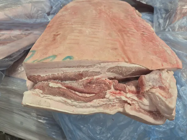 Frozen pork fat belly grade B/C skin on bone in, packaging poliblock, price 1.65 EUR, EXW, origin Poland. 3