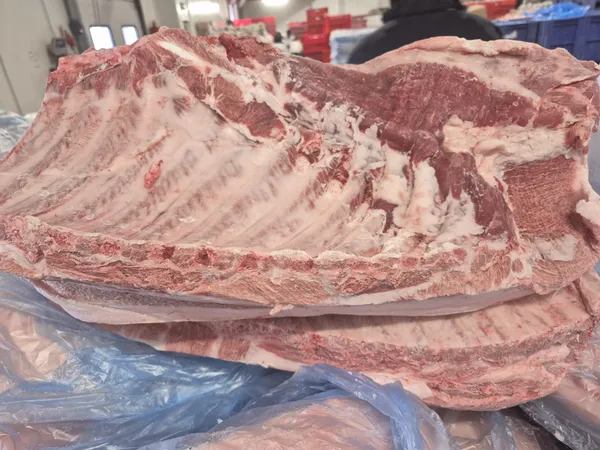 Frozen pork fat belly grade B/C skin on bone in, packaging poliblock, price 1.65 EUR, EXW, origin Poland. 9