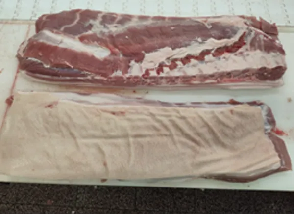 Pork belly, bone-in, wide, flank off