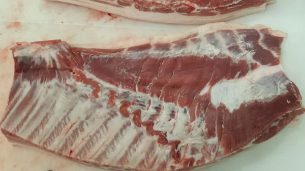 Fresh pork belly, rind-on, bone-in, Poland