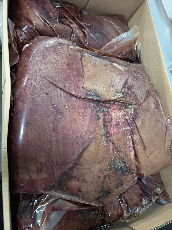 Frozen beef liver