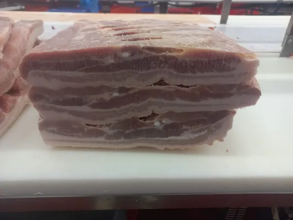 Frozen pork belly grade S, single ribbed
