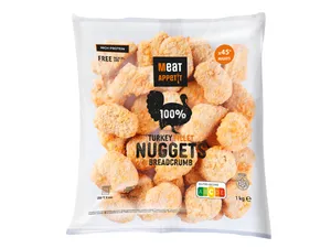 TURKEY FILLET NUGGETS BREADCRUMB 1 kg
