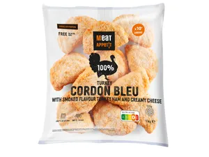 TURKEY CORDON BLEU WITH SMOKED FLAVOUR TURKEY HAM AND CREAMY CHEESE 1 kg