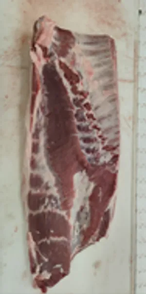 Pork belly, bone-in, wide, flank-on