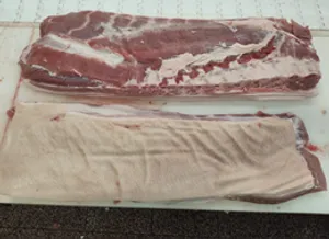 Pork belly, bone-in, wide, flank off